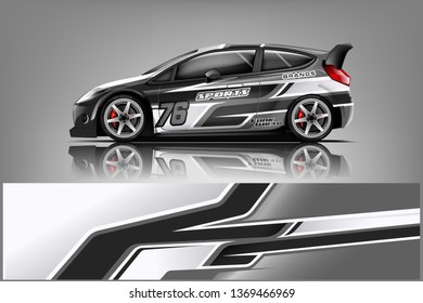 Car decal wrap design vector. Graphic abstract stripe racing background kit designs for vehicle, race car, rally, adventure and livery
 dekal