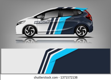 Car decal wrap design vector. Graphic abstract stripe racing background kit designs for vehicle, race car, rally, adventure and livery dekal
