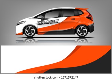 Car decal wrap design vector. Graphic abstract stripe racing background kit designs for vehicle, race car, rally, adventure and livery dekal
