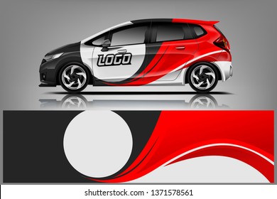 Car decal wrap design vector. Graphic abstract stripe racing background kit designs for vehicle, race car, rally, adventure and livery dekal
