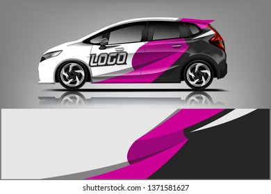 Car decal wrap design vector. Graphic abstract stripe racing background kit designs for vehicle, race car, rally, adventure and livery  dekal
