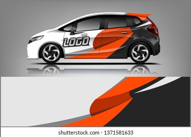 Car decal wrap design vector. Graphic abstract stripe racing background kit designs for vehicle, race car, rally, adventure and livery dekal
