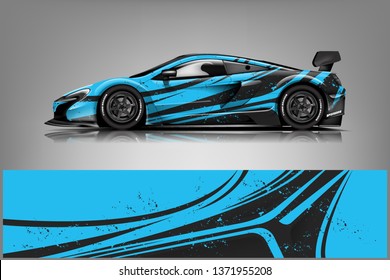 Car decal wrap design vector. Graphic abstract stripe racing background kit designs for vehicle, race car, rally, adventure and livery
 dekal