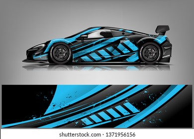 Car decal wrap design vector. Graphic abstract stripe racing background kit designs for vehicle, race car, rally, adventure and livery
 dekal