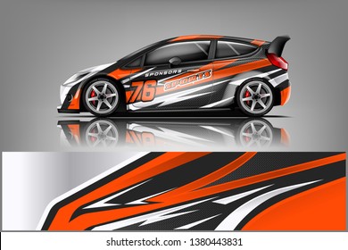 Car decal wrap design vector. Graphic abstract stripe racing background kit designs for vehicle, race car, rally, adventure and livery
 dekal
