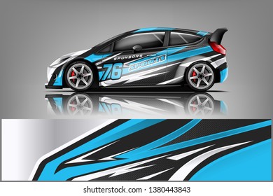 Car decal wrap design vector. Graphic abstract stripe racing background kit designs for vehicle, race car, rally, adventure and livery dekal

