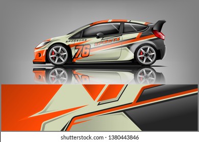 Car decal wrap design vector. Graphic abstract stripe racing background kit designs for vehicle, race car, rally, adventure and livery
 dekal
