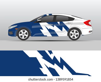 Car decal wrap design vector. Graphic abstract stripe racing background kit designs for vehicle, race car, rally, adventure and livery