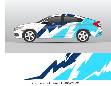 Car decal wrap design vector. Graphic abstract stripe racing background kit designs for vehicle, race car, rally, adventure and livery