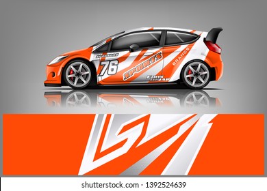 Car decal wrap design vector. Graphic abstract stripe racing background kit designs for vehicle, race car, rally, adventure and livery dekal