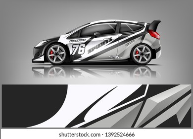 Car decal wrap design vector. Graphic abstract stripe racing background kit designs for vehicle, race car, rally, adventure and livery  dekal