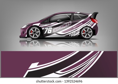Car decal wrap design vector. Graphic abstract stripe racing background kit designs for vehicle, race car, rally, adventure and livery dekal