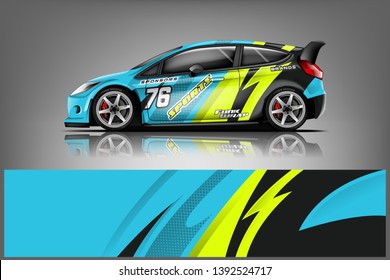 Car decal wrap design vector. Graphic abstract stripe racing background kit designs for vehicle, race car, rally, adventure and livery dekal