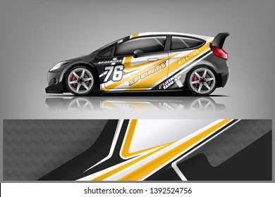 Car decal wrap design vector. Graphic abstract stripe racing background kit designs for vehicle, race car, rally, adventure and livery dekal