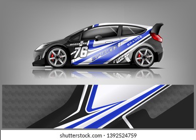 Car decal wrap design vector. Graphic abstract stripe racing background kit designs for vehicle, race car, rally, adventure and livery