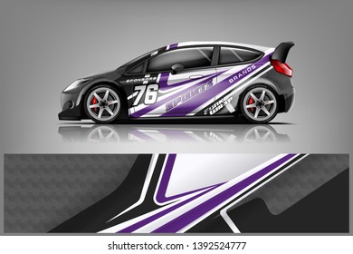 Car decal wrap design vector. Graphic abstract stripe racing background kit designs for vehicle, race car, rally, adventure and livery dekal