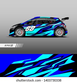 Car decal wrap design vector. Graphic abstract stripe racing background kit designs for vehicle, race car, rally, adventure and livery 