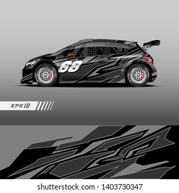 Car decal wrap design vector. Graphic abstract stripe racing background kit designs for vehicle, race car, rally, adventure and livery 