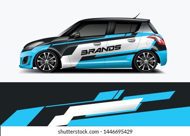 Car decal wrap design vector. Graphic abstract stripe racing background kit designs for vehicle, race car, rally, adventure and livery
