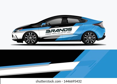 Car decal wrap design vector. Graphic abstract stripe racing background kit designs for vehicle, race car, rally, adventure and livery

