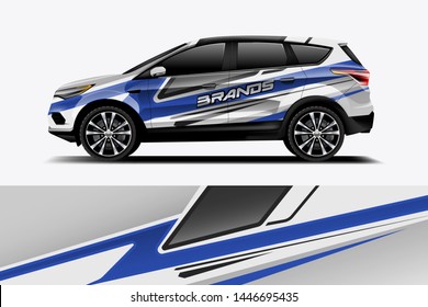 Car decal wrap design vector. Graphic abstract stripe racing background kit designs for vehicle, race car, rally, adventure and livery
 dekal