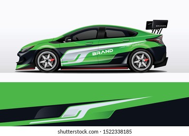 Car decal wrap design vector. Graphic abstract stripe racing background kit designs for vehicle, race car, rally, adventure and livery