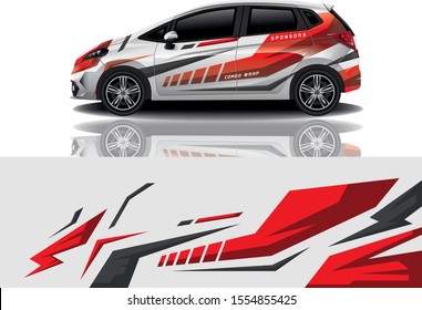 Car decal wrap design vector. Graphic abstract stripe racing background kit designs for vehicle, race car, rally, adventure and livery - eps 10