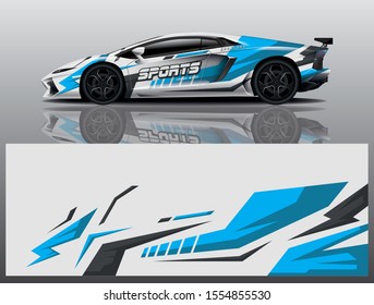Car decal wrap design vector. Graphic abstract stripe racing background kit designs for vehicle, race car, rally, adventure and livery - eps 10