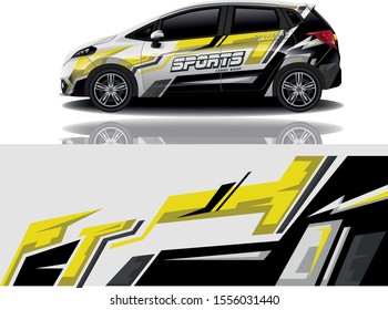 Car decal wrap design vector. Graphic abstract stripe racing background kit designs for vehicle  race car  rally  adventure and livery - Vector eps 10