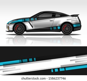 Car decal wrap design vector. Abstract racing background.