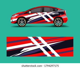 Automobil decal Wrackdesign Vektor mit Wellenelement . Abstrakte grafische Wellenformen für Fahrzeuge, Design von Rennwagen
