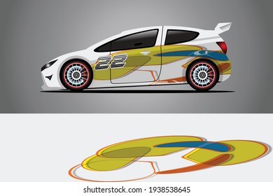 Car decal wrap design vector. Graphic abstract stripe racing background kit designs for vehicle race car rally adventure and livery