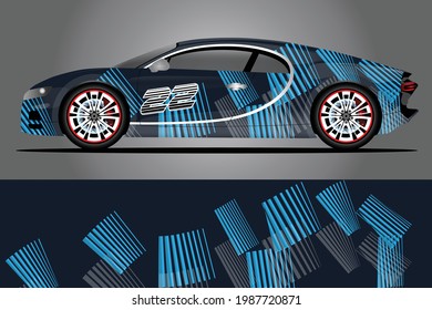 Vector de diseño de ajuste de calcomanías de auto. Diseños gráficos abstractos de banda de fondo para carreras de carreras de coches para carreras de vehículos aventura y livery	