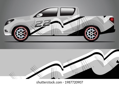 Vector de diseño de ajuste de calcomanías de auto. Diseños gráficos abstractos de banda de fondo para carreras de carreras de coches para carreras de vehículos aventura y livery	