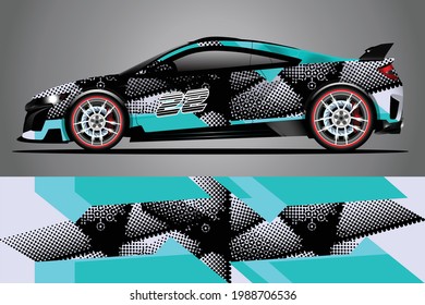 Car decal wrap design vector. Graphic abstract stripe racing background kit designs for vehicle race car rally adventure and livery	
