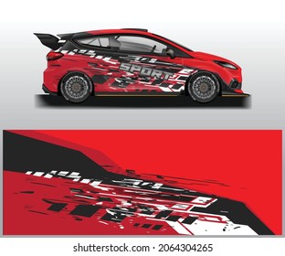 Car decal wrap design vector. Graphic abstract stripe racing background kit designs for vehicle, race car, rally .