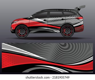 Car decal wrap design vector. Abstract background for vehicle vinyl wrap. Background abstract stripe racing sport graphic designs kit for race car, rally, vehicle, livery and adventure