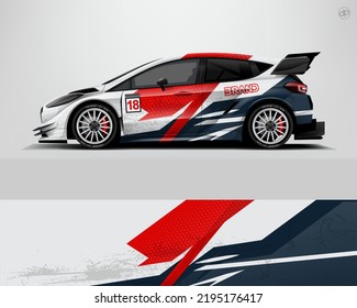 Vector de diseño de ajuste de calcomanías de auto. Diseños gráficos abstractos de banda de fondo de carreras para vehículos, autos de carreras, rally, aventura y livery	