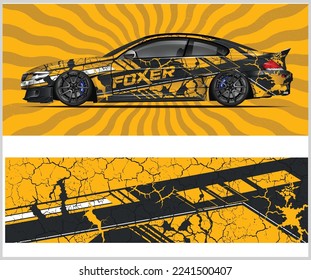 Car decal wrap design vector