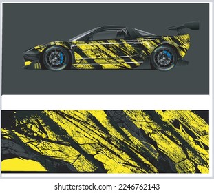 Car decal wrap design vector