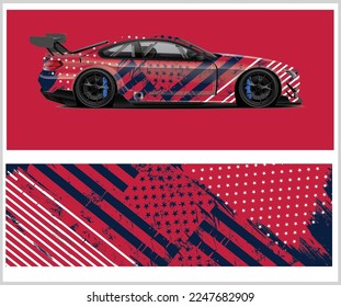 Car decal wrap design vector