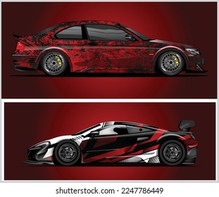 Car decal wrap design vector for  Vehicle wrap  Design .Vector Graphics