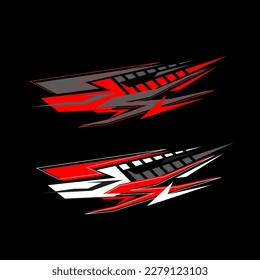 Vector de diseño de ajuste de calcomanías de auto. Fondo gráfico de carreras de bandas abstractas 