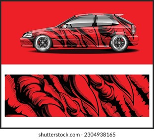Car decal wrap design vector for vehicle, race car, rally, adventure and livery