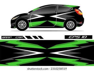 Car decal wrap design vector. Graphic abstract stripe racing background kit designs for vehicle, race car, rally, adventure and livery