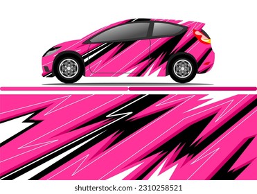 Car decal wrap design vector. Graphic abstract stripe racing background kit designs for vehicle, race car, rally, adventure and livery