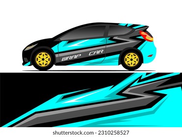 Car decal wrap design vector. Graphic abstract stripe racing background kit designs for vehicle, race car, rally, adventure and livery