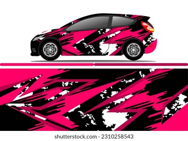 Car decal wrap design vector. Graphic abstract stripe racing background kit designs for vehicle, race car, rally, adventure and livery
