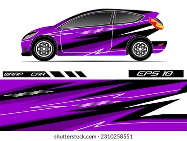 Car decal wrap design vector. Graphic abstract stripe racing background kit designs for vehicle, race car, rally, adventure and livery