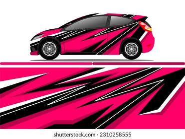 Car decal wrap design vector. Graphic abstract stripe racing background kit designs for vehicle, race car, rally, adventure and livery